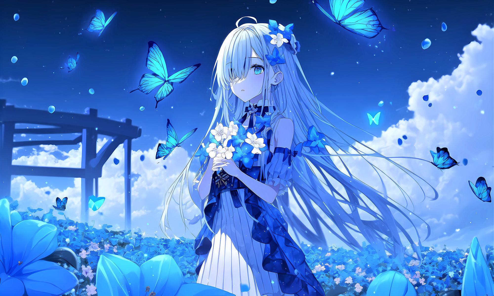 Blue Girl Background